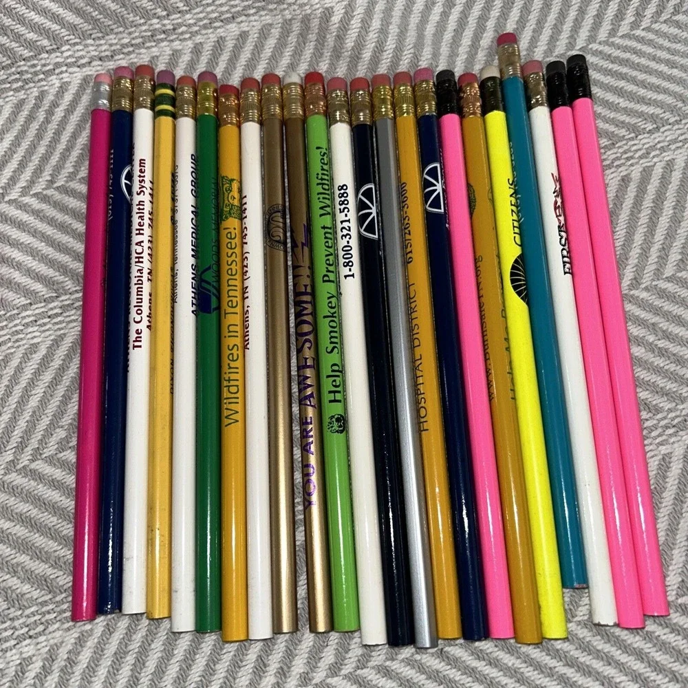 Vintage Advertising Wooden‎ Pencil Lot 1990s Tennessee Banks & Businesses C1